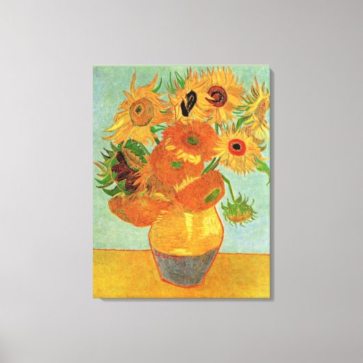 Van Gogh - Twaalf zonnebloemen Canvas Afdruk (Voorkant)