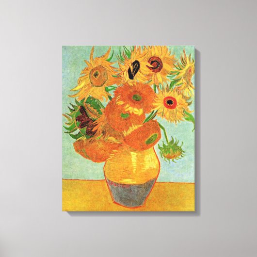 Van Gogh - Twaalf zonnebloemen Canvas Afdruk (Voorkant)