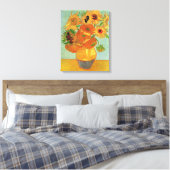 Van Gogh - Twaalf zonnebloemen Canvas Afdruk (Insitu (Slaapkamer))