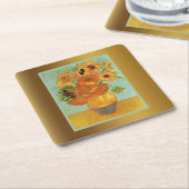 Van Gogh - Twaalf zonnebloemen Kartonnen Onderzetters (Schuin)