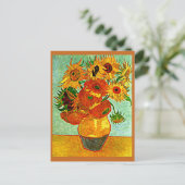 Van Gogh - Twaalf zonnebloemen met mat Briefkaart (Staand voorkant)