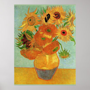 Van Gogh - Twaalf zonnebloemen Poster