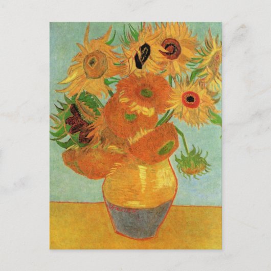 Van Gogh Twaalf Zonnebloemen,  sparen de Datum Aankondigingskaart (Voorkant)