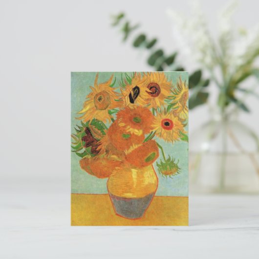 Van Gogh Twaalf Zonnebloemen,  sparen de Datum Aankondigingskaart (Staand voorkant)