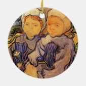 Van Gogh, twee kinderen,  impressionistische kunst Keramisch Ornament (Achterkant)