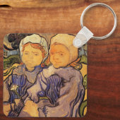 Van Gogh, twee kinderen, impressionistische kunst Sleutelhanger (Achterkant)
