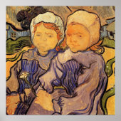 Van Gogh, Twee Kinderen, Vintage Impressionisme Ku Poster (Voorkant)