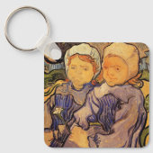 Van Gogh, Twee Kinderen, Vintage Impressionisme Ku Sleutelhanger (Voorkant)