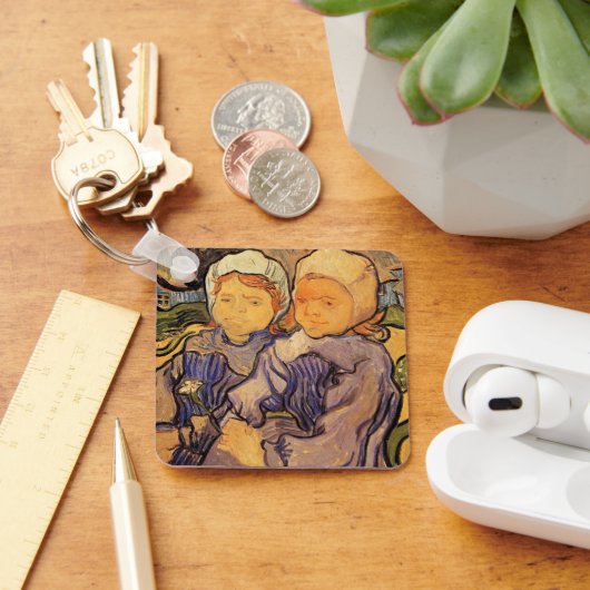 Van Gogh, Twee Kinderen, Vintage Impressionisme Ku Sleutelhanger (Bureau)