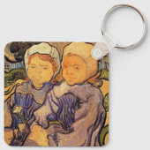 Van Gogh, Twee Kinderen, Vintage Impressionisme Ku Sleutelhanger (Achterkant)