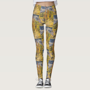Van Gogh Twee Populieren - Levendig Geel Natuurkun Leggings