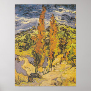 Van Gogh Twee Populieren - Levendig Geel Natuurkun Poster