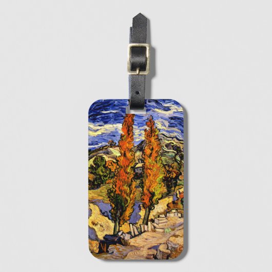 Van Gogh - Twee populieren op een heuvel Bagagelabel (Voorkant (verticaal))