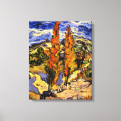 Van Gogh - Twee populieren op een heuvel Canvas Afdruk (Voorkant)