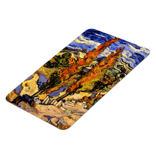 Van Gogh - Twee populieren op een heuvel Magneet (Linkerzijde)
