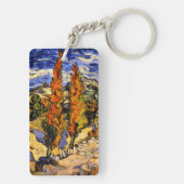 Van Gogh - Twee populieren op een heuvel Sleutelhanger (achterkant)