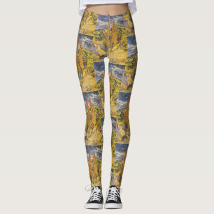 Van Gogh Twee Populieren - Trillende Gele Natuur K Leggings