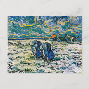 Van Gogh - Twee vruchtbare vrouwen graven in sneeu Briefkaart