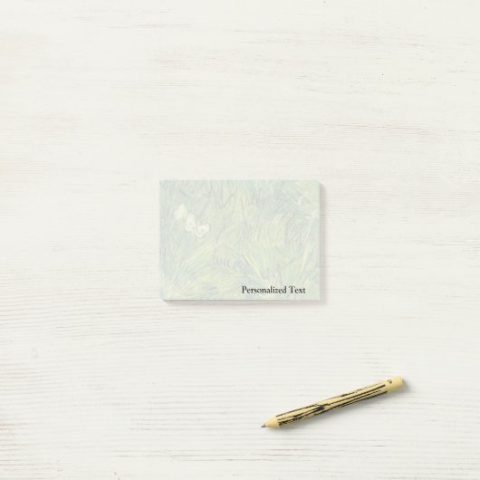 Van Gogh | Twee witte vlinders Post-it® Notes (Op bureau)