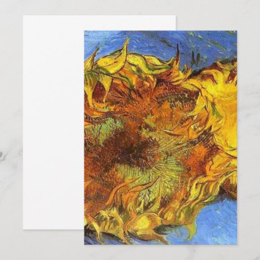 Van Gogh Two Cut Sunflower 1887 Kaart (Voorkant / Achterkant)