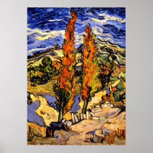 Van Gogh - Two Poplars on a Hill - 1889 Poster