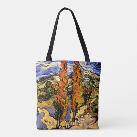 Van Gogh - Two Poplars on a Hill - 1889 Tote Bag (Achterkant)