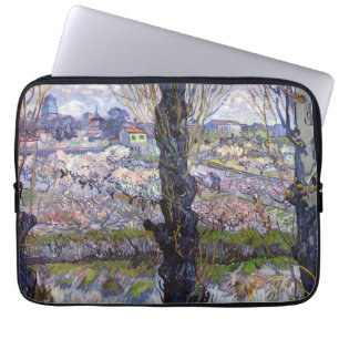 Van Gogh Uitzicht Arles Bloeiende tuin Laptop Sleeve