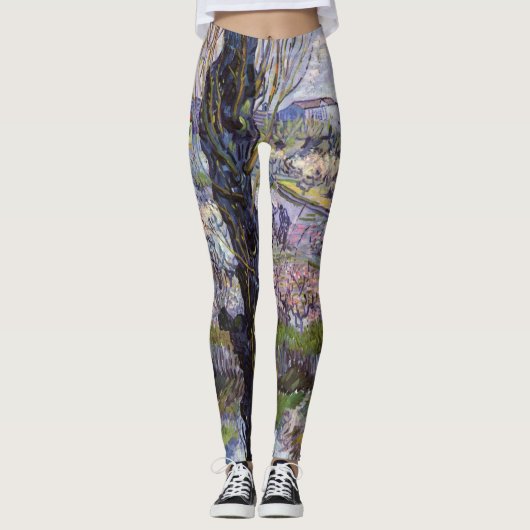 Van Gogh Uitzicht Arles Bloeiende tuin Leggings (Voorkant)