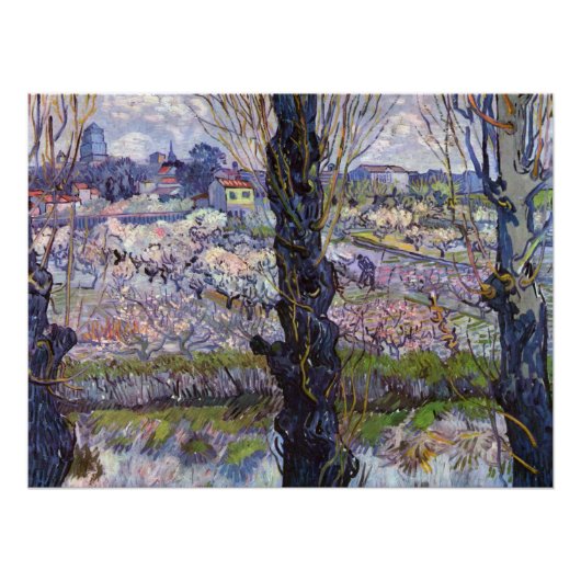 Van Gogh Uitzicht Arles Bloeiende tuin Perfect Poster (Voorkant)