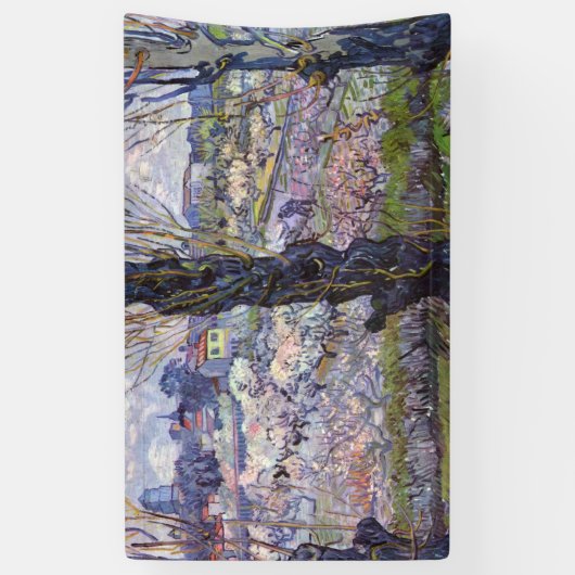 Van Gogh Uitzicht Arles Bloeiende tuin Spandoek (Verticaal)