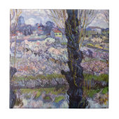 Van Gogh Uitzicht Arles Bloeiende tuin Tegeltje (Voorkant)