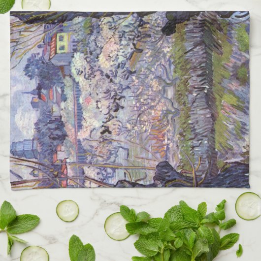 Van Gogh Uitzicht Arles Bloeiende tuin Theedoek (Gevouwen)