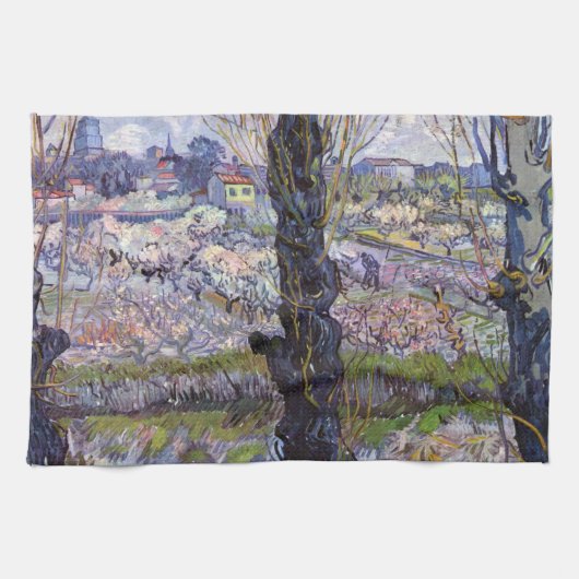 Van Gogh Uitzicht Arles Bloeiende tuin Theedoek (Horizontaal)