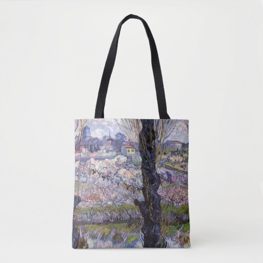 Van Gogh Uitzicht Arles Bloeiende tuin Tote Bag (Voorkant)
