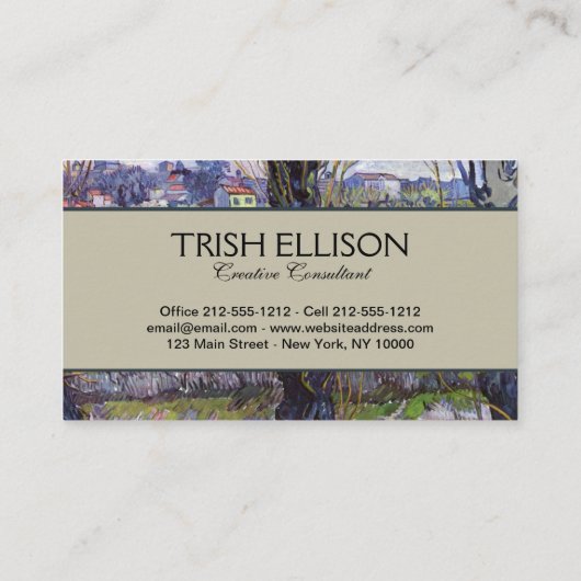 Van Gogh Uitzicht Arles Bloeiende tuin Visitekaartje (Achterkant)