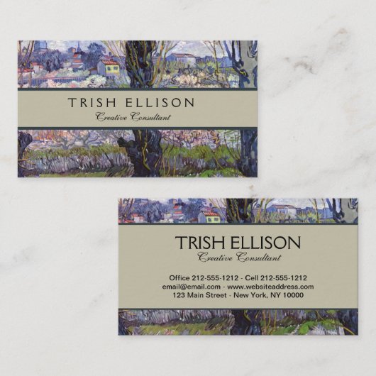 Van Gogh Uitzicht Arles Bloeiende tuin Visitekaartje (Voorkant / Achterkant)