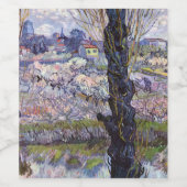 Van Gogh Uitzicht Arles Bloeiende tuin Wijn Etiket (Enkel label)