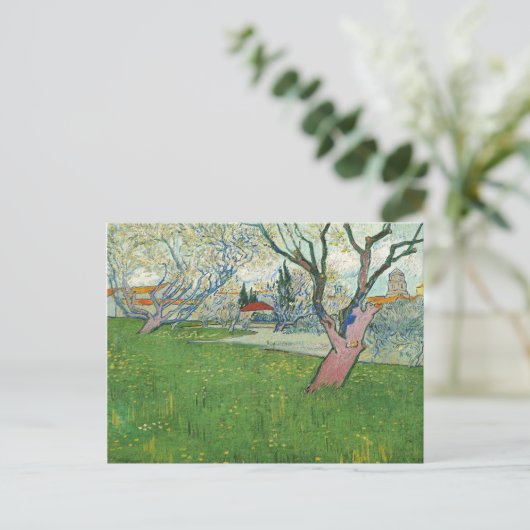 Van Gogh Uitzicht Arles, Bomen in Blossom (F515) Briefkaart (Staand voorkant)
