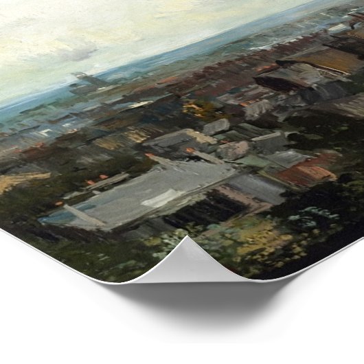 Van Gogh - Uitzicht Parijs nabij Montmartre Poster (Hoek)