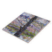 Van Gogh - Uitzicht van Arles, bloeiende boomgaard Tegeltje (Zijkant)