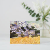 Van Gogh Uitzicht van Auvers met Kerk, Fine Art Briefkaart (Staand voorkant)