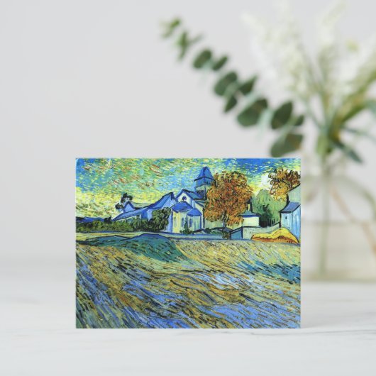 Van Gogh - Uitzicht van de kerk van Saint Paul Bri Briefkaart (Staand voorkant)