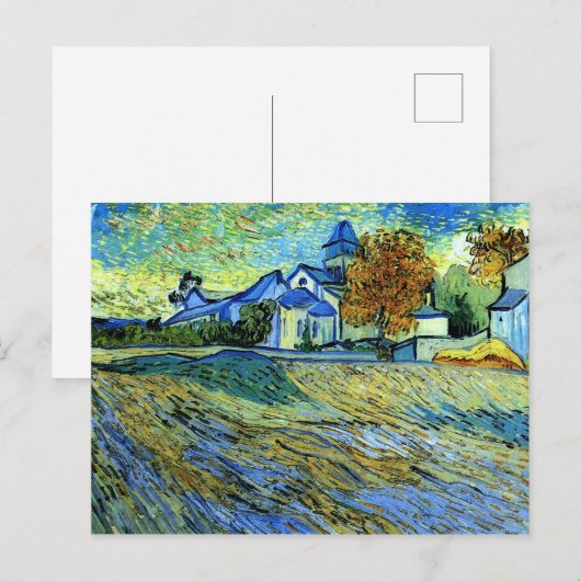 Van Gogh - Uitzicht van de kerk van Saint Paul Bri Briefkaart (Voorkant / Achterkant)