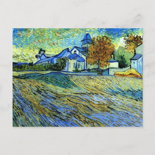 Van Gogh - Uitzicht van de kerk van Saint Paul Bri Briefkaart (Voorkant)