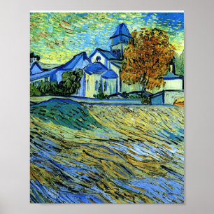 Van Gogh - Uitzicht van de kerk van Saint Paul Poster