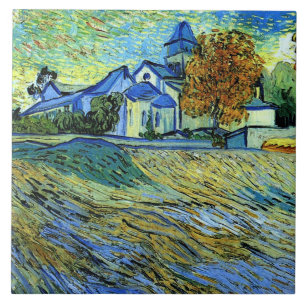 Van Gogh - Uitzicht van de Sint-Pauluskerk, Tegeltje