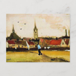 Van Gogh - Uitzicht van Den Haag met nieuwe kerk, Briefkaart