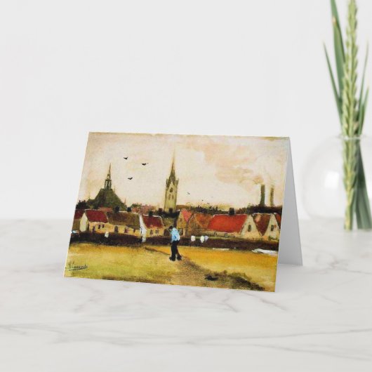 Van Gogh - Uitzicht van Den Haag met nieuwe kerk, Kaart (Voorkant)