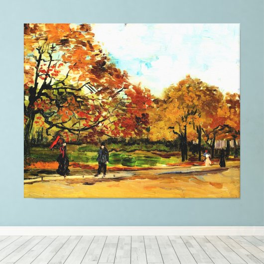 Van Gogh - Uitzicht van een Park in Parijs, beroem Canvas Afdruk (Insitu (Houten vloer))