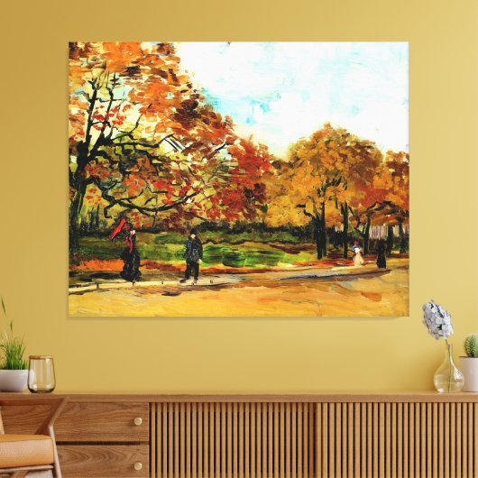 Van Gogh - Uitzicht van een Park in Parijs, beroem Canvas Afdruk (Insitu (Woonkamer))